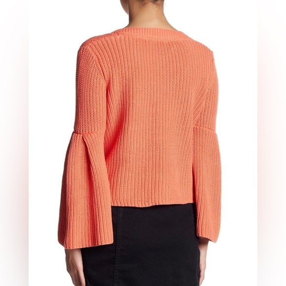 Free People - Damsel Cable Knit Pullover in Coral Size Medium - Picture 2 of 8